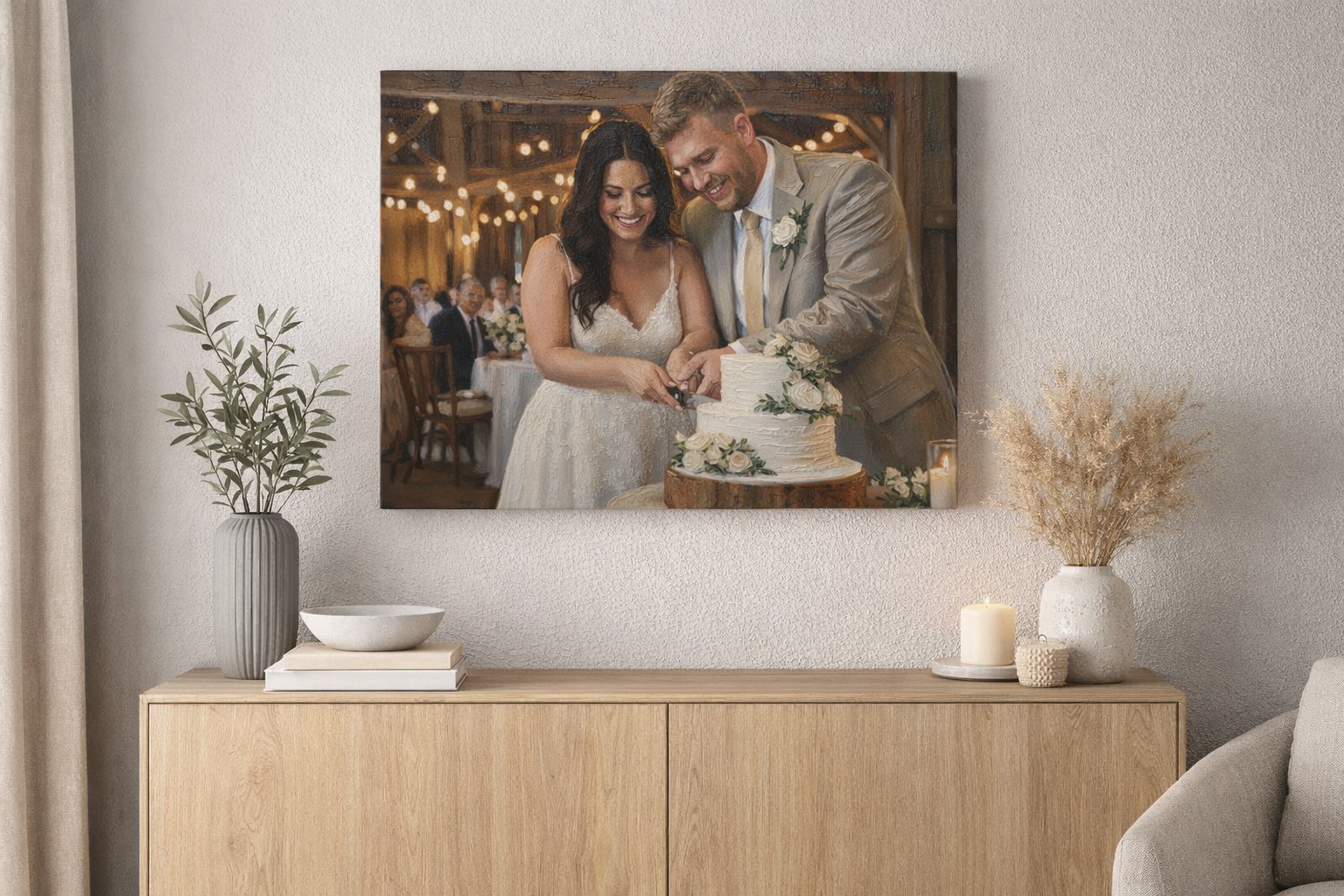 Gallery canvas oil painting mockup